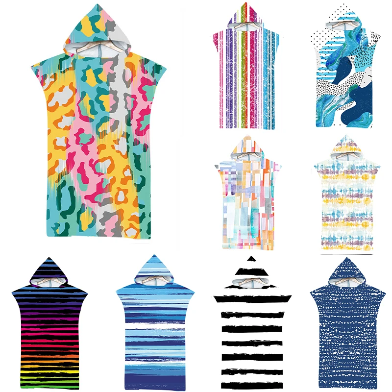 

Быстросохнущее пляжное полотенце из микрофибры с капюшоном и защитой от ветра и солнца