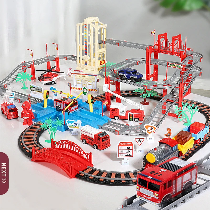 

Electric Train Rail Car Toy Set Multifunctional DIY Assembly Circuit Voiture Racing Track Children's Educational Boy Toys Gift