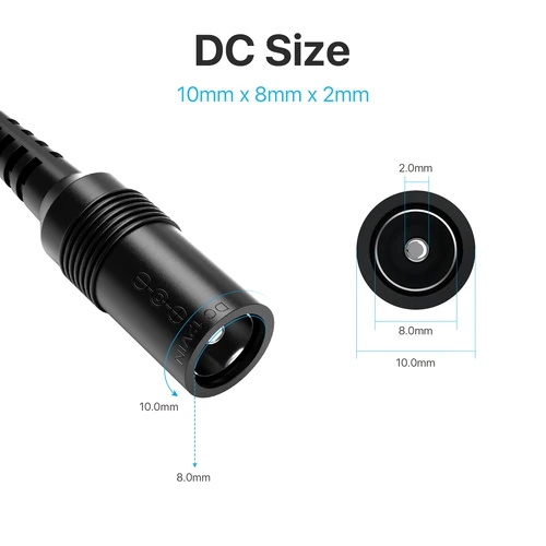 ZOSI CCTV 보안 카메라 DC 1 암-8 수 전원 분배기 케이블, CCTV 액세서리용 Y 어댑터, 2 개, 4 개, 10 개, 20/40 개 3