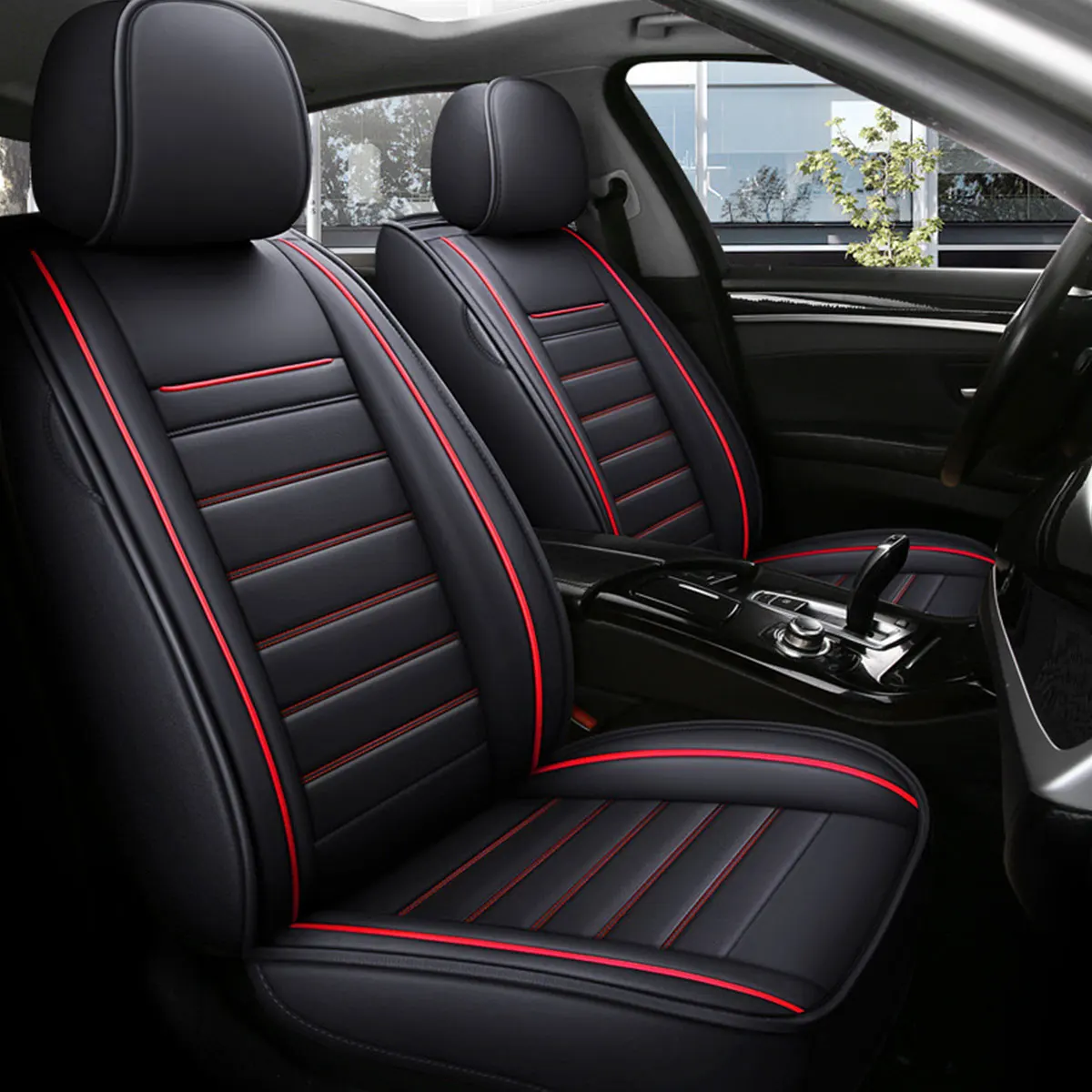 Funda/protector de asiento de coche de cuero sintético para asientos delanteros de sedán o SUV,alfombrilla acolchada duradera para todas las estaciones, protección para el asiento del coche | Funda de asiento moderna