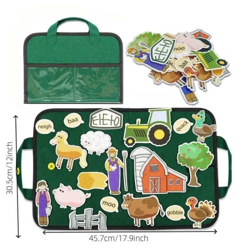 Preschool Educational Playset Creative Learning Tool Craft Toy Gifts for Kids Felt Boards & Storytelling Board