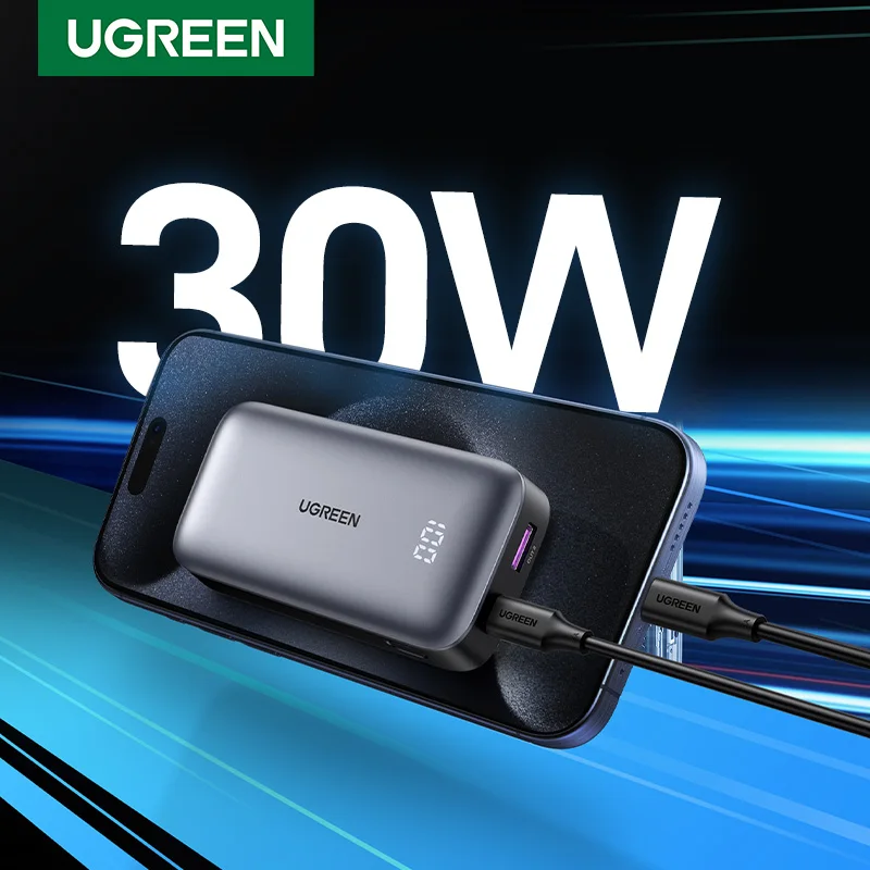 UGREEN PD 30W Power Bank Fast Charge 10000mAh Portable PowerBank for iPhone 15 Pro Max Xiaomi Huawei Cell Phone External Battery - Золотой Фид