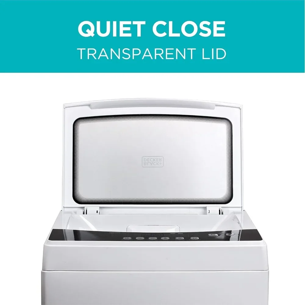 Small Portable Washer, Washing Machine for Household Use, Portable Washer 3.0 Cu. Ft. with 6 Cycles, Transparent