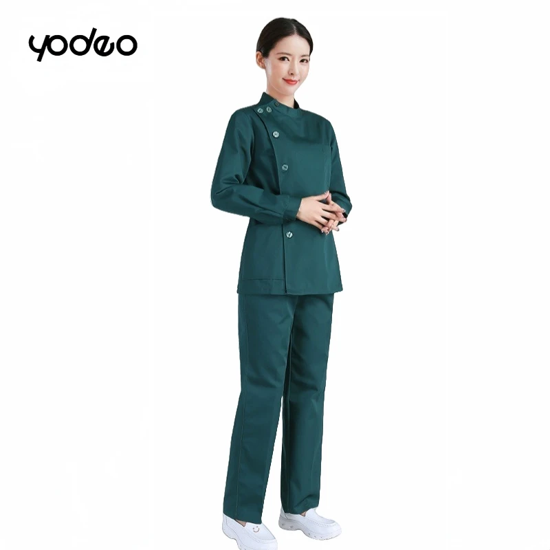 Medical nurse standing collar summer short sleeved beauty salon nurse clothes long sleeved slim fit medical staff work clothes