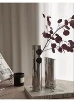 Flower Vase Decorative Centerpiece For Home or Wedding SUS304 Stainless Steel, 11.8" Tall (Silver) 2