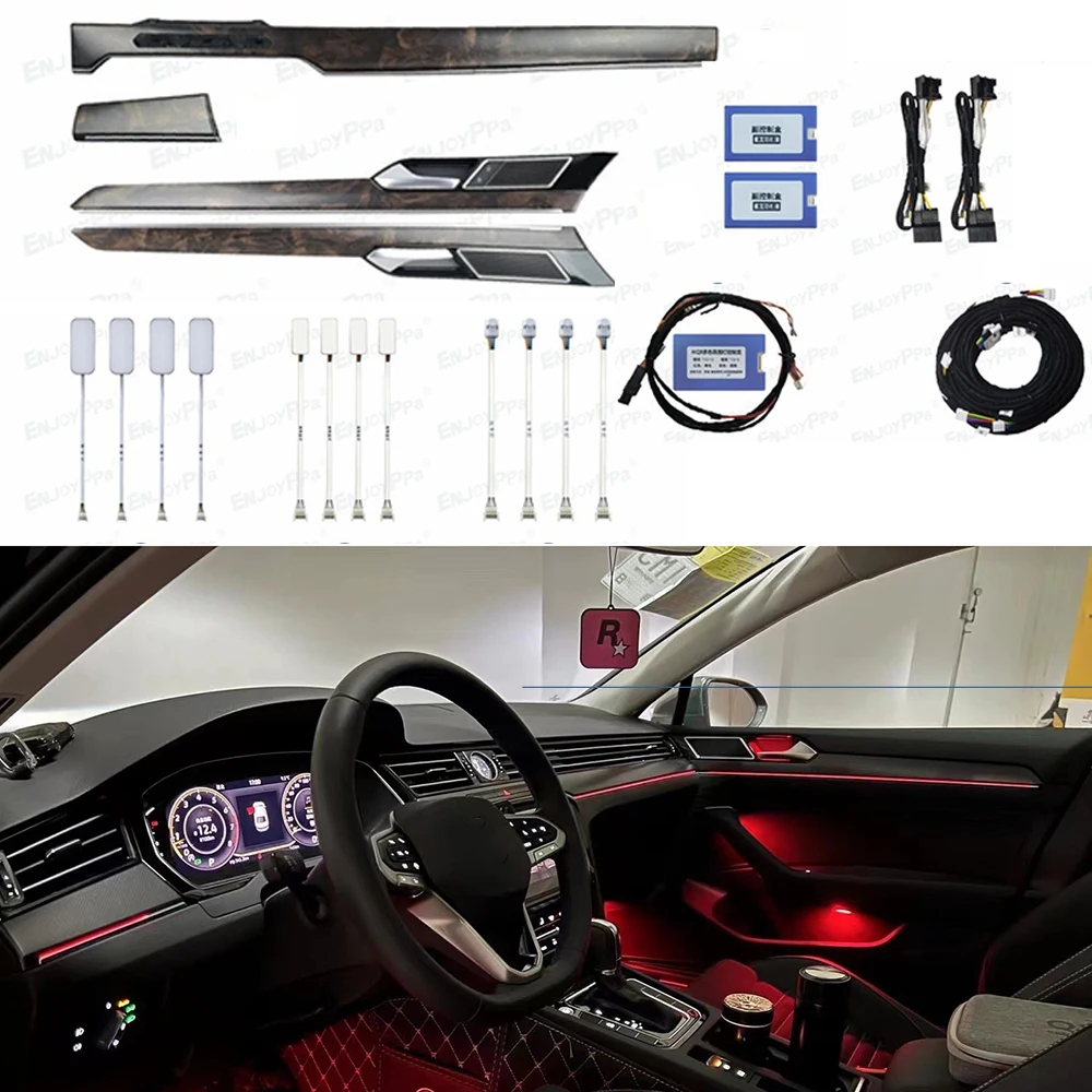 

Auto air vent instrument panel door interior trim strips interior LED atmosphere light For MQB Passat B8 2018 2019 2020-2022