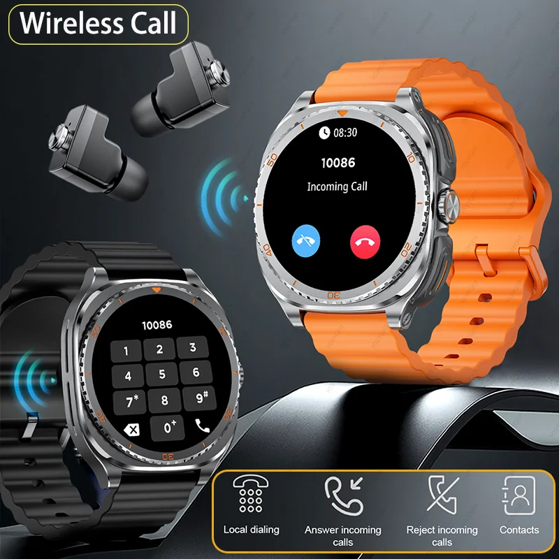 watch earphones 2-in-1 smartwatch, Health monitoring device, wireless calling, 100+sports thumbnail 6