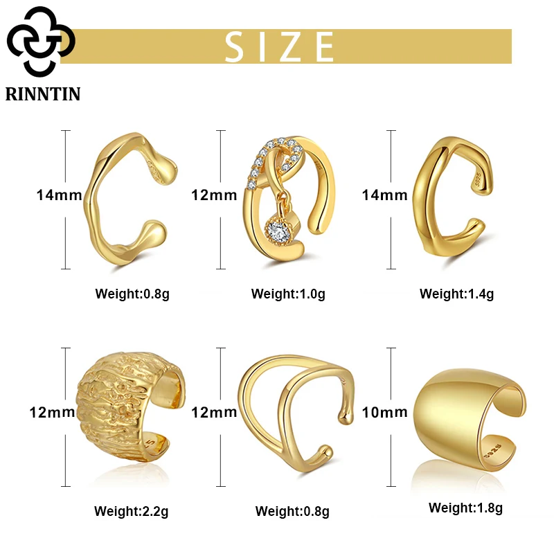 Ear Clip Earrings 1Pcs 925 Sterling Non-Piercing Helix Cartilage Cuff For Women Girls Jewelry CL07-12