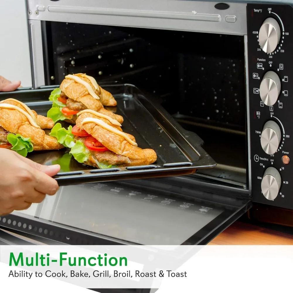 30 Quart Kitchen Convection Oven & 2 Burner Cooker - 1500 Watt Oven - 7 Cook Functions Rotisserie, Cook, Bake, Broil & More 5