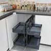 Wholesale Kitchen accessories cabinet organizers universal glass basket magic corner cabinet pullout organizer for kitchen 1