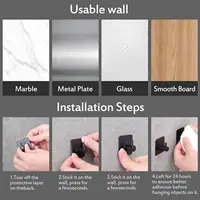 ตะขอแขวนผนังแบบมีกาว 10 ชิ้น สำหรับแขวนกุญแจ ผ้าเช็ดตัว กระเป๋า หมวก ผ้าพันคอ ทำจากสแตนเลส สำหรับห้องครัว ห้องน้ำ ตู้เสื้อผ้า ทางเข้าบ้าน 3