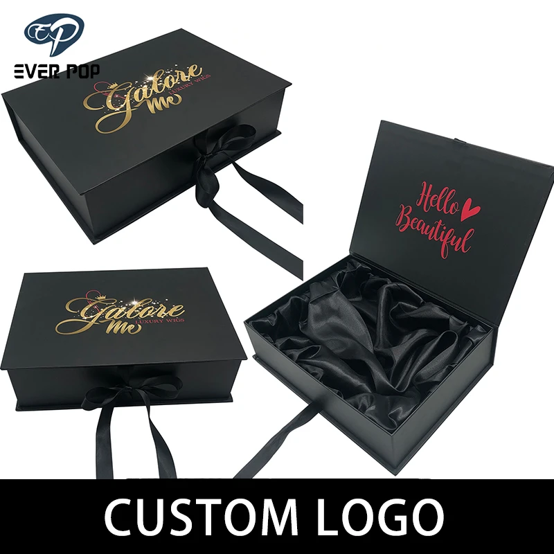 Supplies Custom Private Label Wig Virgin Packaging Boxes Paper Cardboard Human Hair Extension Package Box With Logo