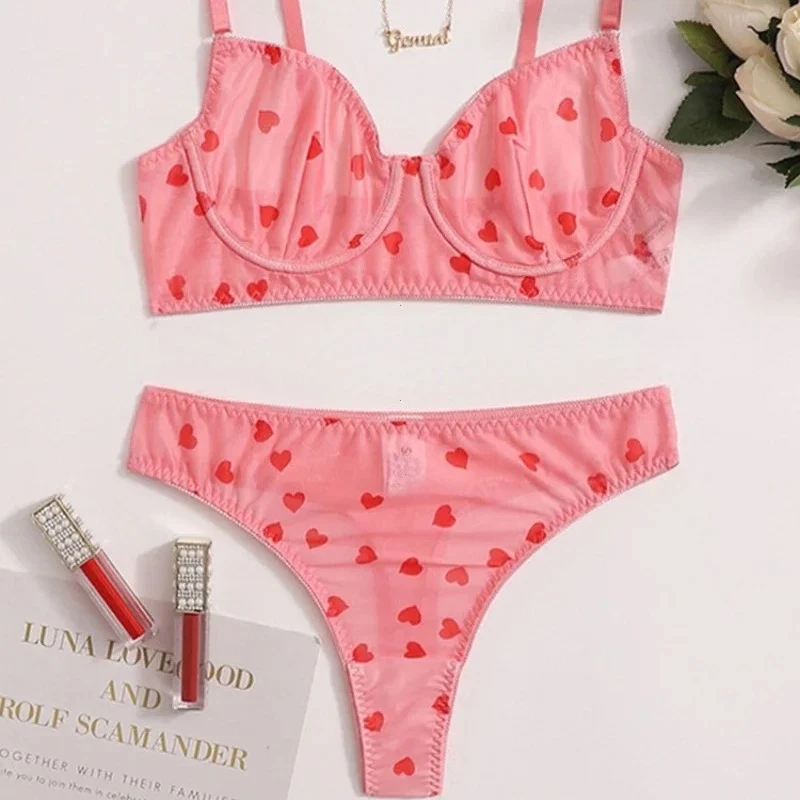 Ensemble de lingerie transparente pour femmes, sous-vêtements féminins, shorts de corps, soutien-gorge push-up, sous-vêtements sexy