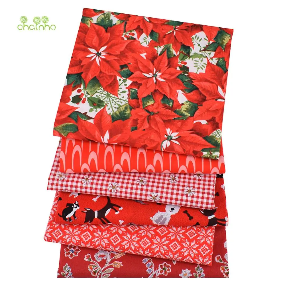 Chainho,Printed Plain Cotton Fabric,Patchwork Cloth,DIY Quilting & Sewing Material,Bronzing Series Textile,20x25cm/Piece,15CT10