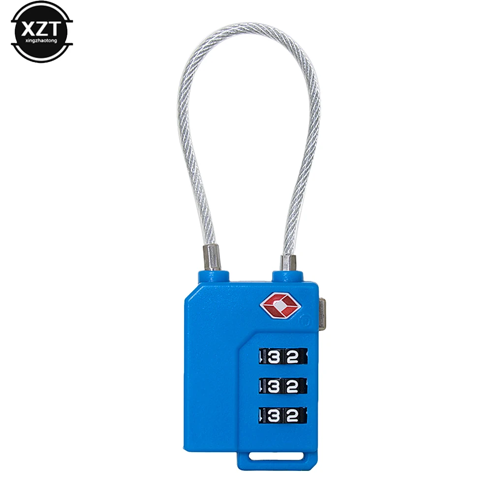 1PCS 3 Digit Password Lock Steel Wire Security Lock Suitcase Luggage Coded Lock Cupboard Cabinet Locker Padlock High Security