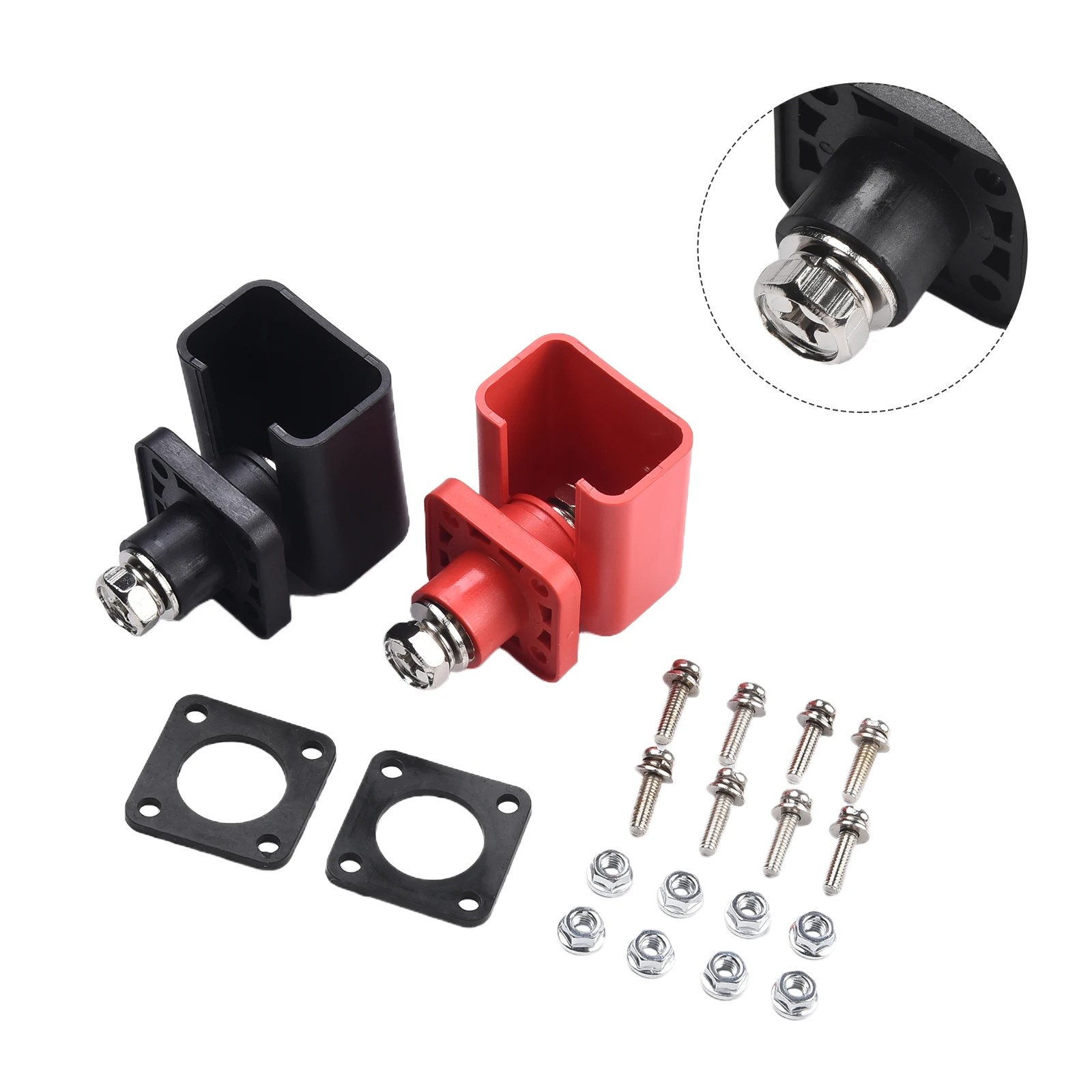 Description Picture 2 of item2Pc 200A Battery Terminal Block M8 Adapter DC500V High Current Energy Storage Terminal Battery Connector Electric Cable Terminal