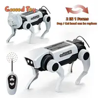2 IN 1 RC Mechanical Dog Remote Control Cat Children's Toy DIY Assembly Science Electric Robot Dog Cat Model Set Educational Toy 1