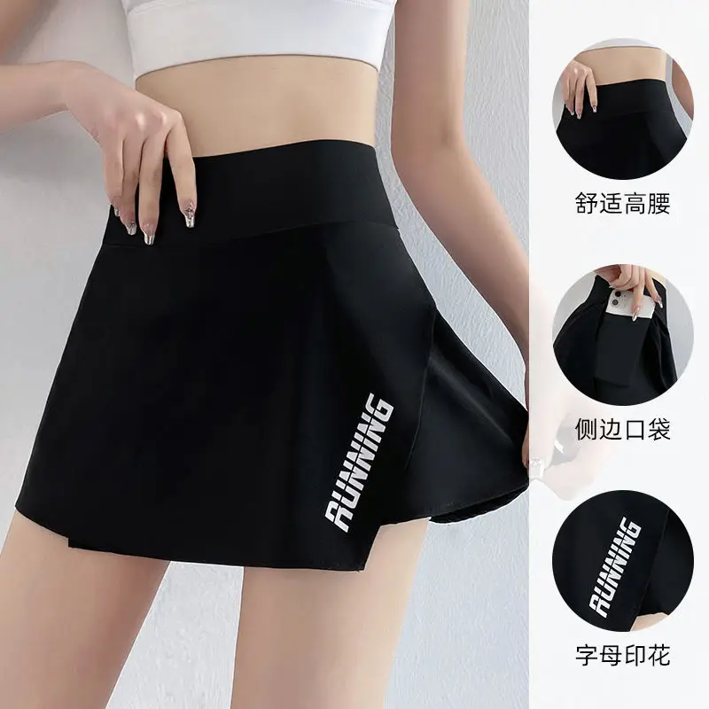 Golf Women's Summer Pants Skirt Color Block High Waist Lifting Hips Quick Drying Breathable Sports Short Skirt