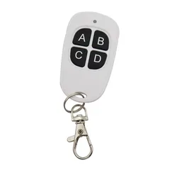 Universal 4-Key 433MHz Remote Control for Garage Doors & Electric Gates (White)