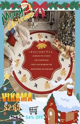 VIKAMA Schöner weihnachtlicher Lebkuchenmann, langer Kristall-Samtteppich für Küche und Badezimmer, saugfähig, rutschfest, Heimdekoration_voghion.com