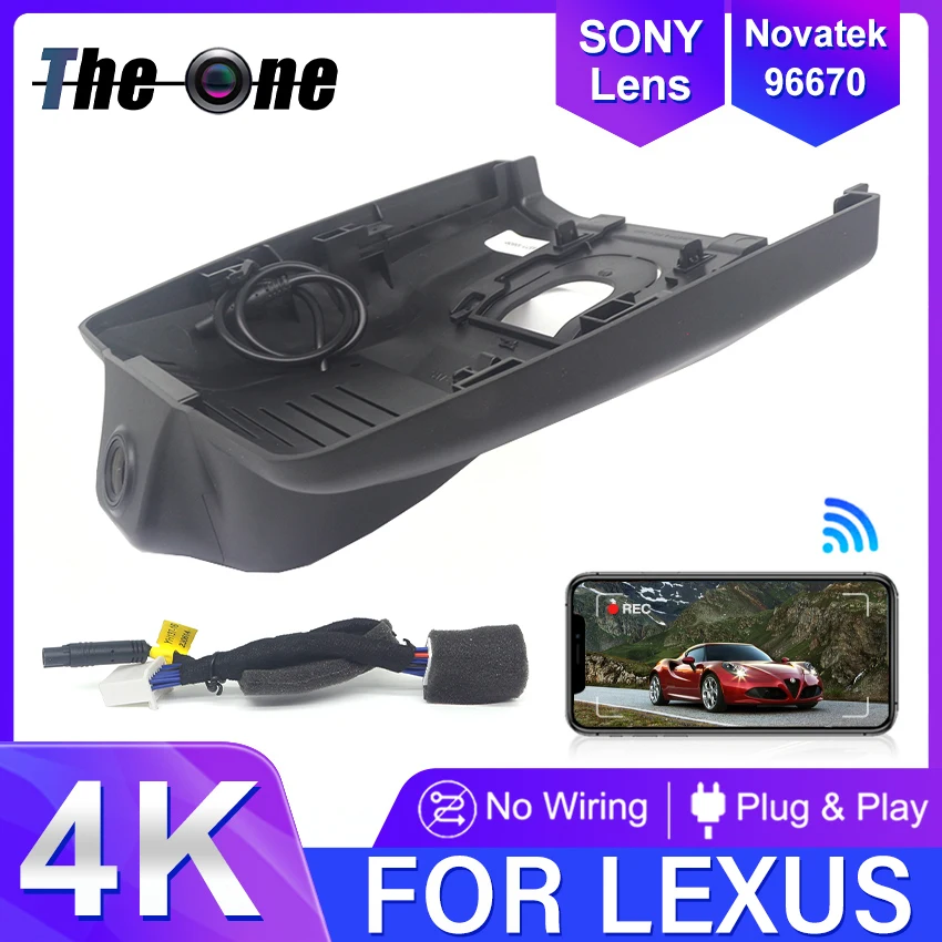 Plug And Play Dash Cam Hd Camera 4K 2160P Car Dvr Wifi Videoregistratore Per Lexus Rx 2023 2024 350 Rx350H Rx500H, Dashcam Wireless