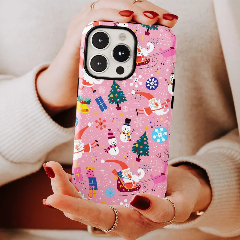 Christmas Snowflake Shockproof Phone Cover - 2-In-1 Film Shell Case