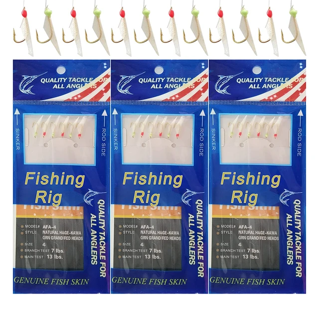 60PCS=10Packs Saltwater Fishing Bait Rigs Glow fishing beads real