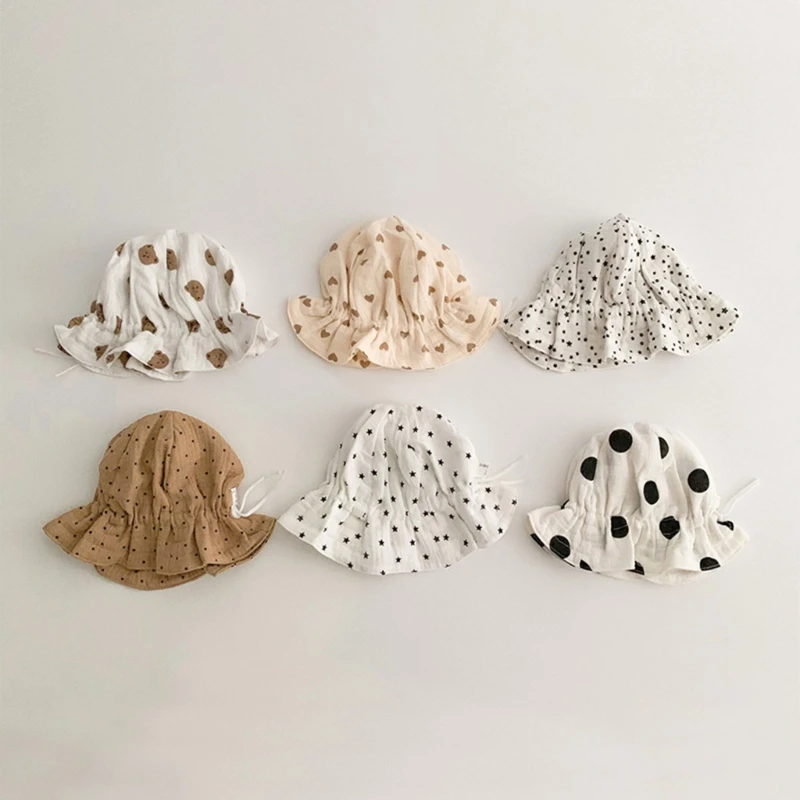 

Шляпа с капюшоном для малышей, летние солнцезащитные шляпы с регулируемым шнуром, весенняя походная шапка для маленьких девочек