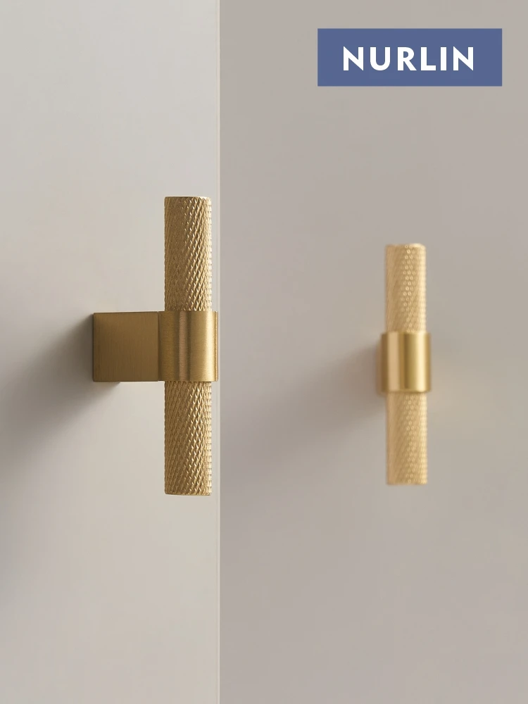Solid Brass Knurling Patterned Cabinet T-bar Extended Length 40 Inches Kitchen Appliances Dishwashers Refrigerators Pull