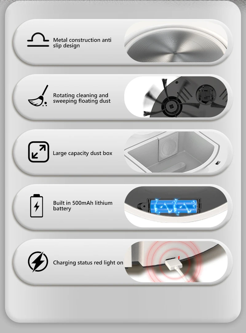 Description Picture 3 of itemSweeping Robot Vacuum Cleaner Mopping 3-in-1 Smart Automatic Vacuum Mop Robot Portable Sweeping Machine Home Cleaning Appliances