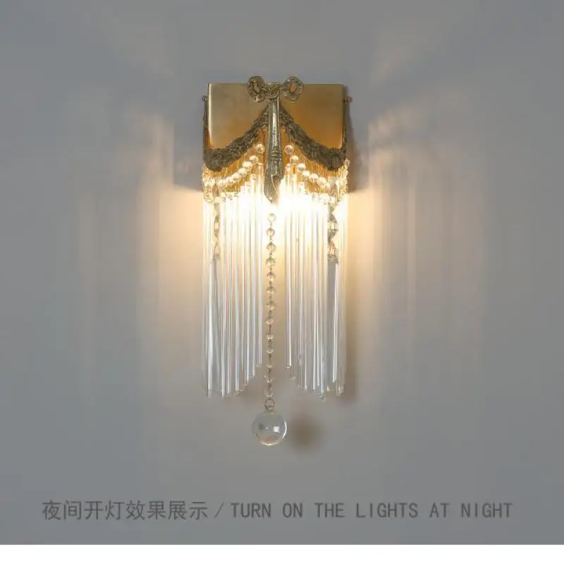 Milan Style Bedroom Crystal Wall Sconces Led Wall Lamp For Dining Room Luxury  Restaurant Vintage Copper Wall Fixture Lighting