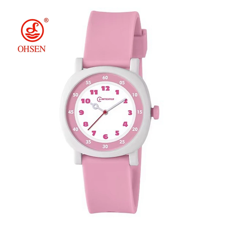 OHSEN Kids Sport Watches 30M Waterproof Pink Silicone Quartz Wristwatch Children Watch For Boys Girls Gifts