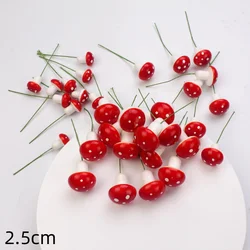 Miniature Red Mushroom DIY Craft Garden Ornament - Artificial Foam Potted Plant for Micro Landscape & Bonsai Decor (2.5cm)