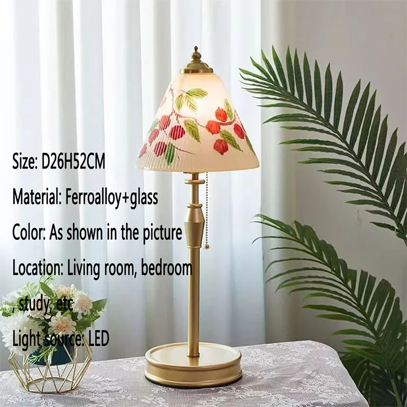 TYLA French Table Lamp American Retro Living Room Bedroom Villa European Creative Bedhead Desk Light