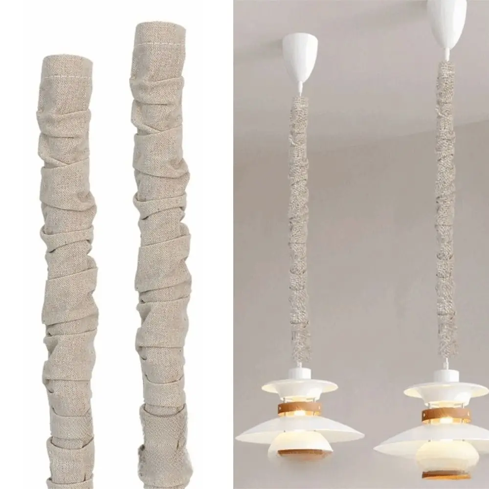 4/6피트 코드 커버 리넨 패브릭 사무실/가정용 샹들리에 체인 커버 전선 보호대 조명선 케이블 관리용