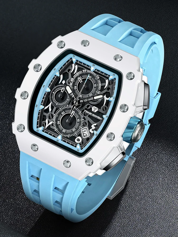 TSAR BOMBA 男性用腕時計高級ブランドトノーデザイン防水時計