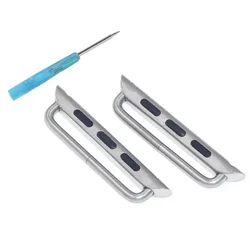 Dual Connector Adapter Set for Smartwatch Bands with Metal Clasp (Silver)