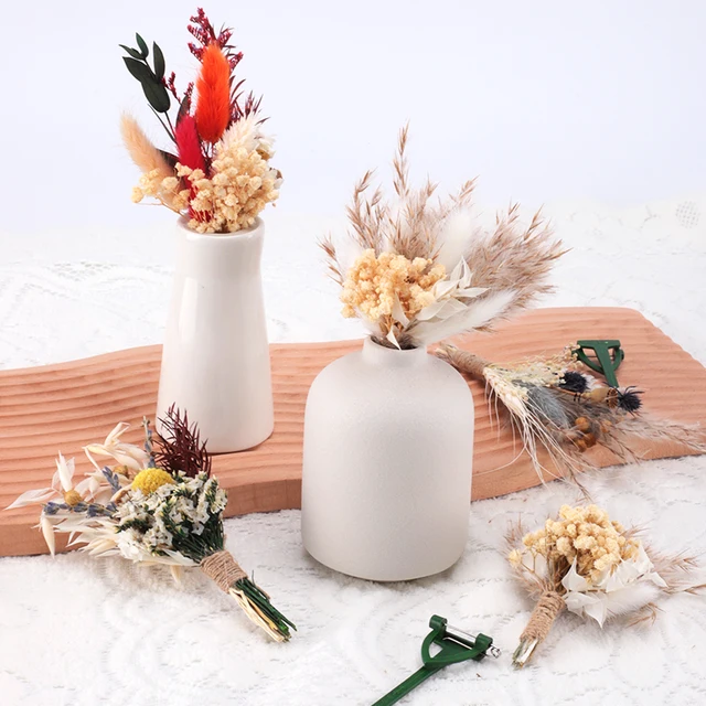 6 Bouquet Fiori Secchi Per Bomboniere - Decorazioni Naturali Per Matrimoni E Casa - Foto 2