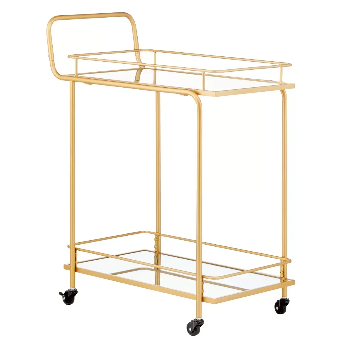 

mDesign 2-Tier Rectangle Glass Bar Cart Soft Brass kitchen cart trolley cart