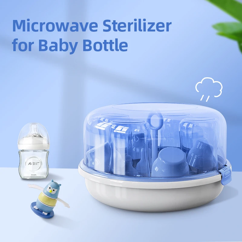 New Baby Bottle Disinfection Box High Temperature Nipple Sterilizer Infant Bottle Holder Storage Box Microwave Steriliser