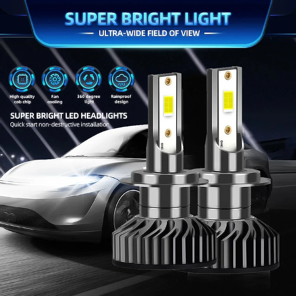 LED Headlight 30000LM CSP Chips 110W LED Car Light H11 Bulb H1 H3 H7 H8 9005 HB3 9006 HB4 880 Lights For Car H4 9003