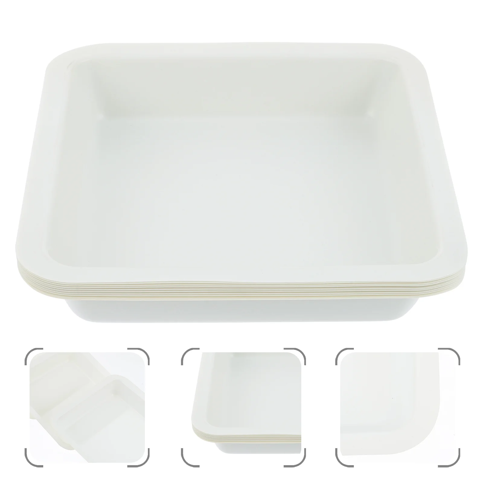 

10 Pcs Weighing Boat Plastic Boats Dishes Tray Labs Square Trays Anti-Static Plates