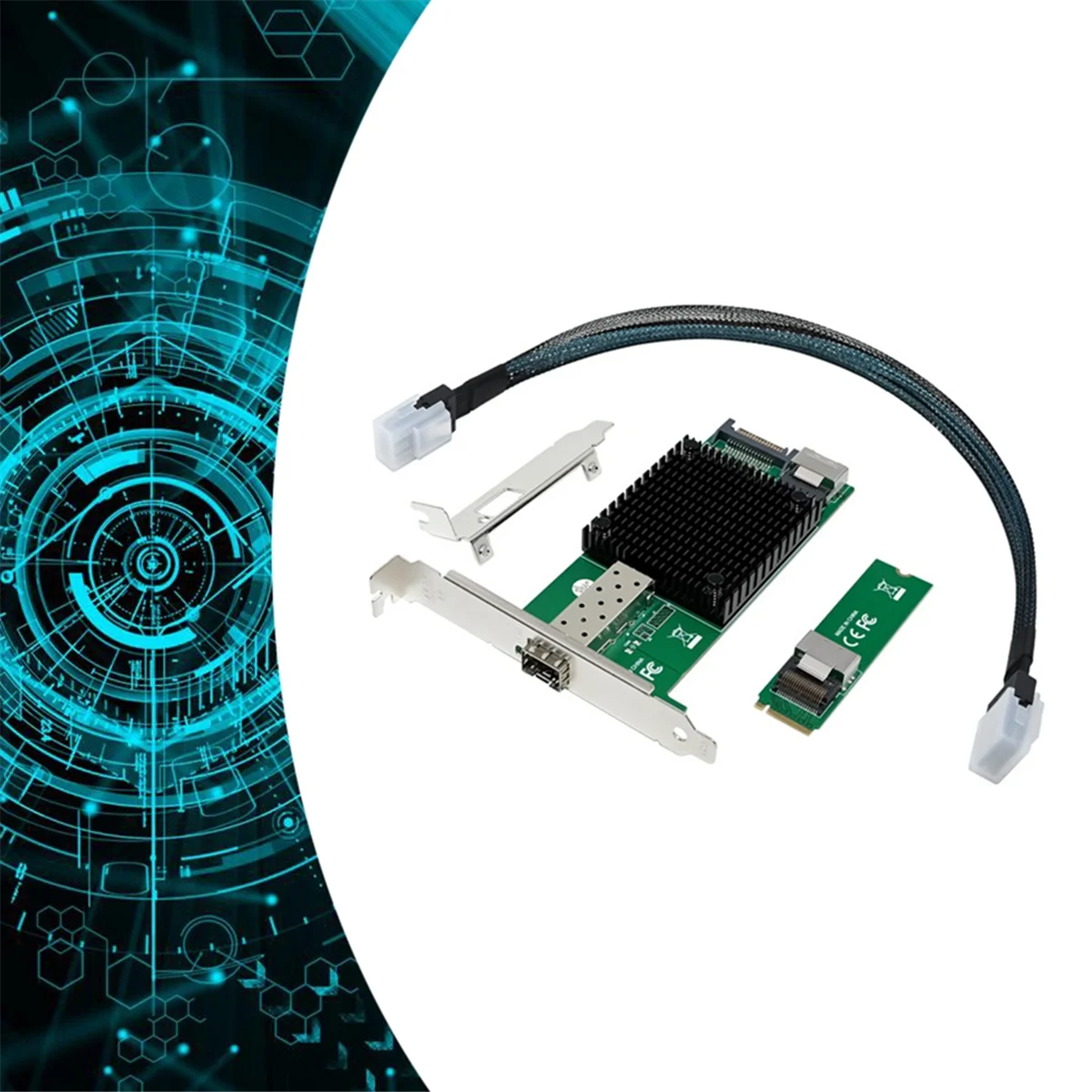 최신 M.2 10G 서버 네트워크 카드 M.2 M X520-DA1 10G SFP+ 광섬유 산업용 컴퓨터 서버 네트워크 카드 JL82599EN 칩