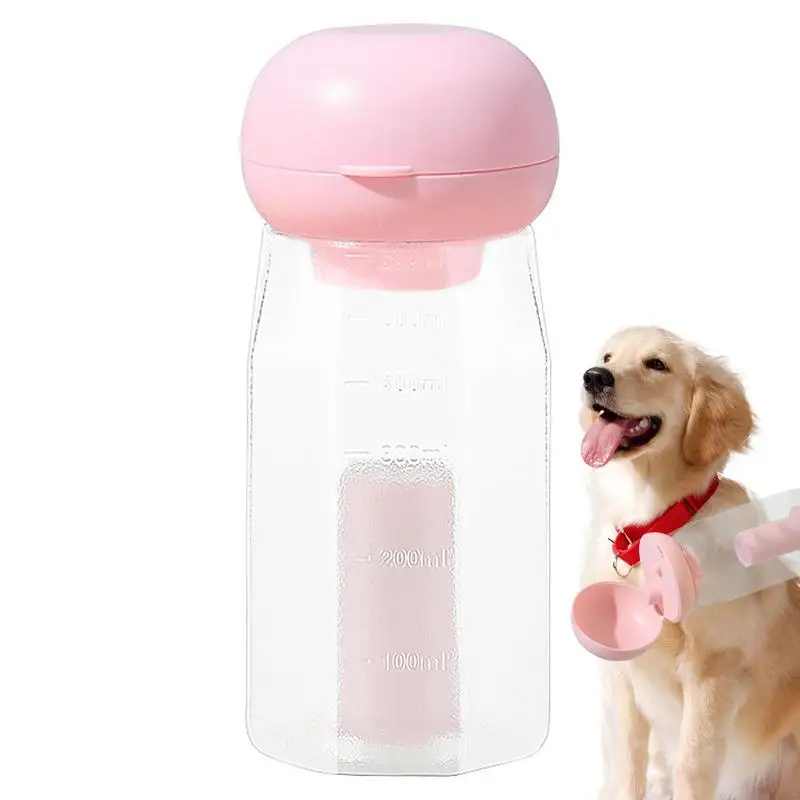 

Dog Water Bottle 600ml Portable Dog Water Bottle 2 In 1 Leak Proof Puppy Water Dispenser With Drinking Feeder For Pets Outdoor