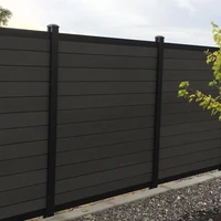 Morden Customized Black Metal Backyard Garden Farm Aluminum Horizontal Slat Panels Privacy Slat Fence 1