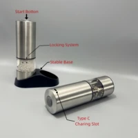 Electric Pepper Salt Grinder Premium  Type-C Rechargeable Ceramic Core Adjustable Grinder With LED light Cooking Spice Grinder 4