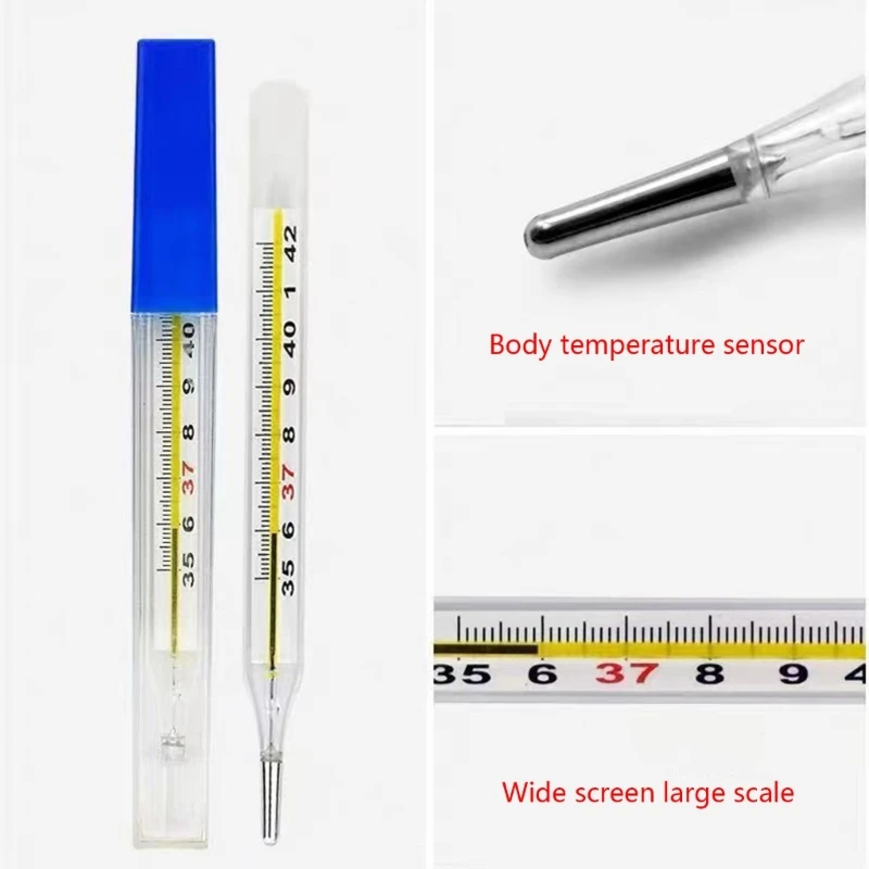 Glass free thermometer classic traditional clinical household dual scale accuracy