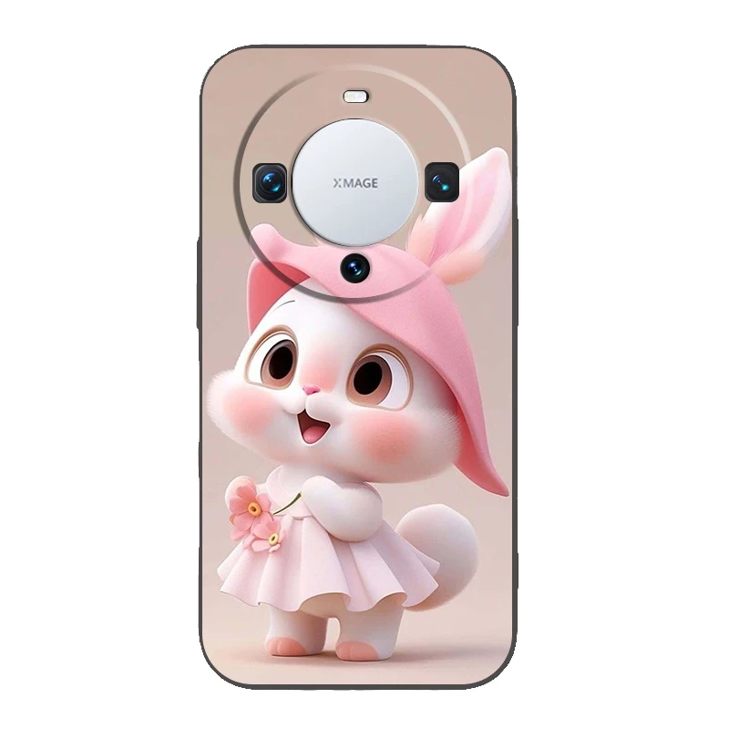 Adorable Purple-Hatted Rabbit Phone Case Cover - Silicone Shell
