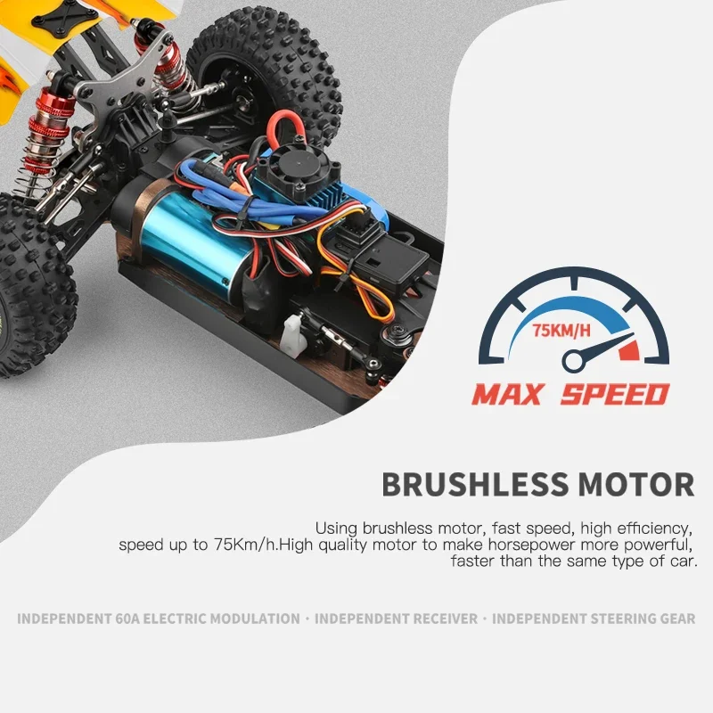 WLtoys 144010 144001 75KM/H 2.4G Racing RC Car Brushless 4WD High Speed Off-Road Remote Control Drift Toys for Children 3