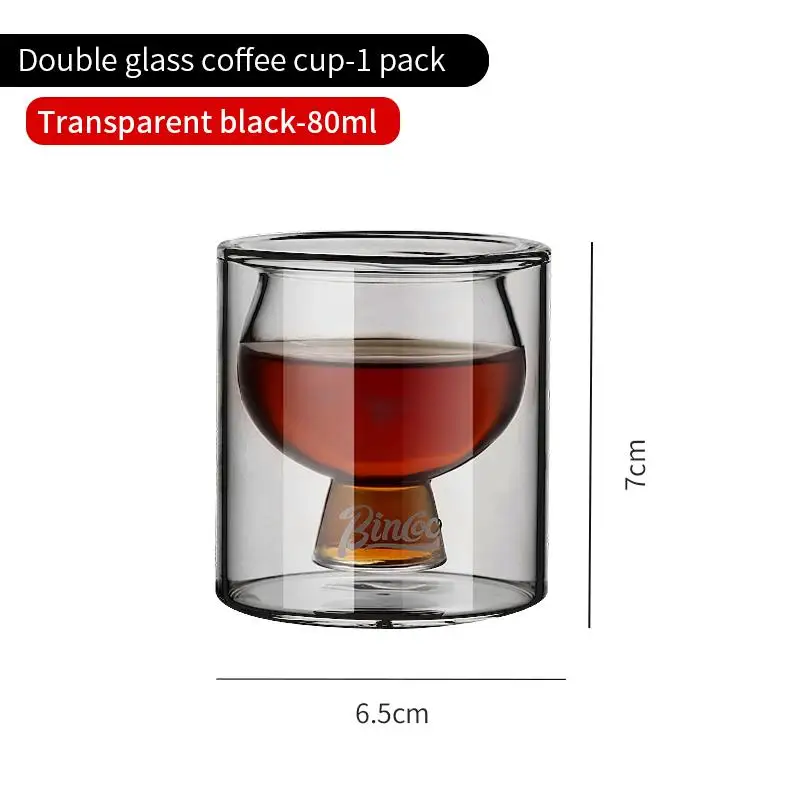 كوب قهوة زجاجي مزدوج الطبقات من BINCOO، كوب إسبريس...